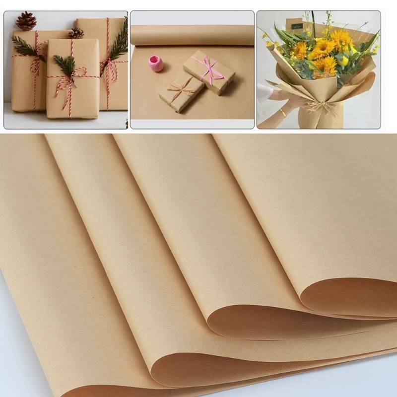 20 Sheets Brown Kraft Paper, Craft Paper Roll, Flowers Wrapping Paper Roll,  Brown Packing Paper Roll For Shipping, Table Runner Masking Paper Roll For